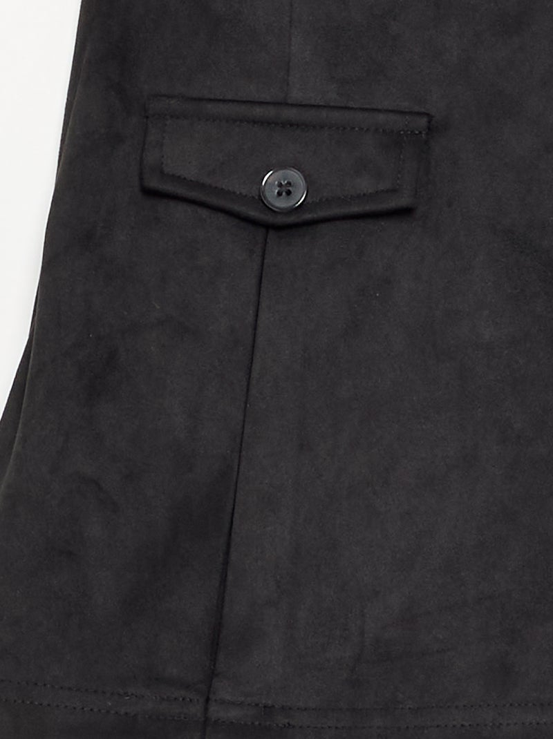 Falda-pantalón de antelina Negro - Kiabi