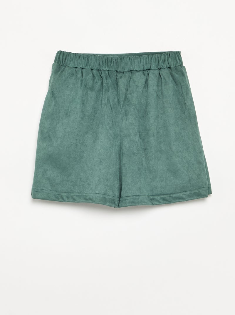 Falda-pantalón de antelina Verde - Kiabi