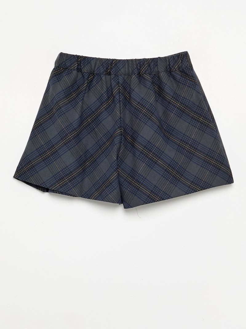 Falda pantalón de cuadros Azul - Kiabi