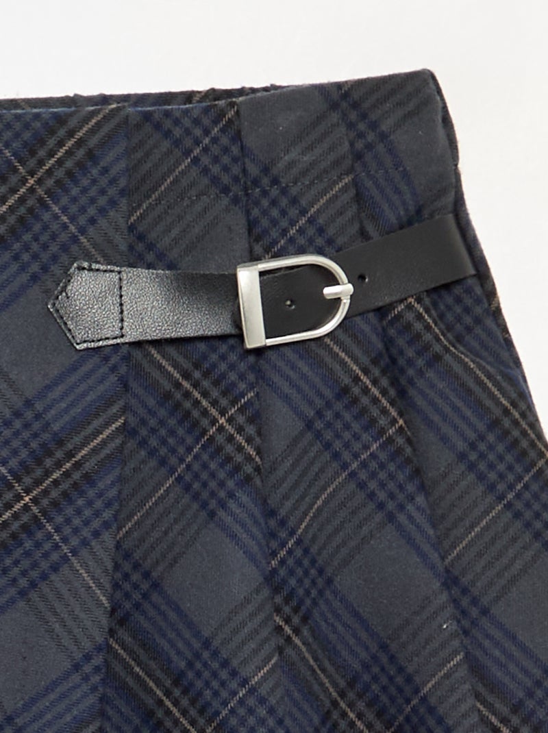 Falda pantalón de cuadros Azul - Kiabi
