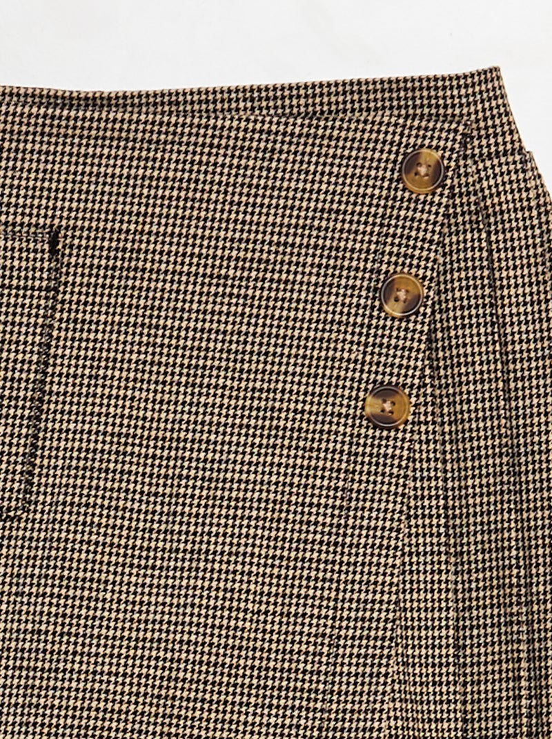 Falda pantalón de cuadros NEGRO - Kiabi