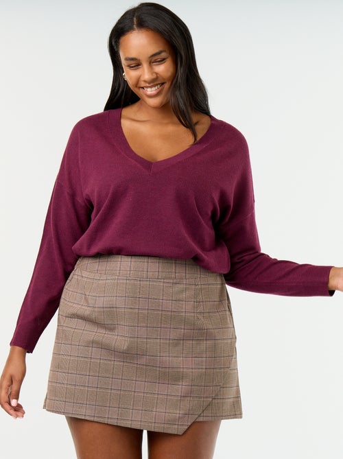 Falda pantalón de cuadros tartán - Kiabi