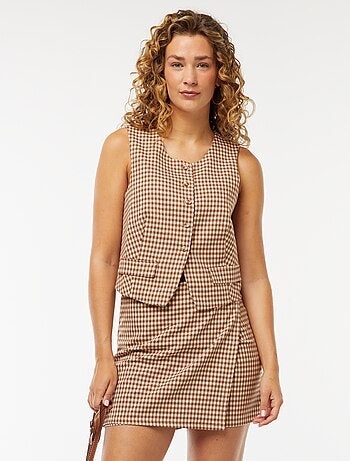 Falda pantalón de cuadros vichy