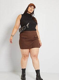 Rebajas Shorts pantalones cortos tallas grandes mujer marrón - Kiabi