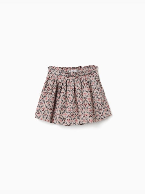 Falda pantalón de pana con estampado floral - Kiabi Falda pantalón de pana con estampado floral - Kiabi