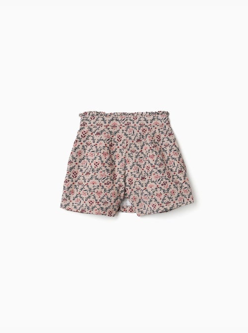 Falda pantalón de pana con estampado floral - Kiabi Falda pantalón de pana con estampado floral - Kiabi