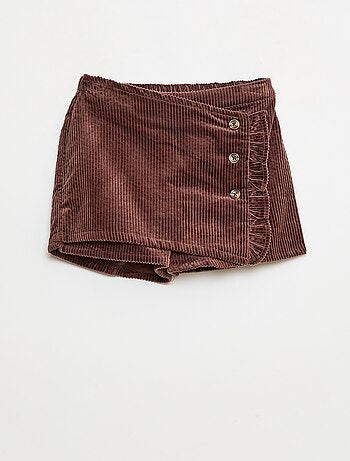 Falda pantalón de pana de algodón