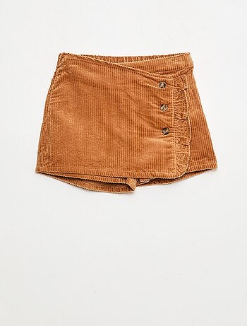Falda pantalón de pana de algodón