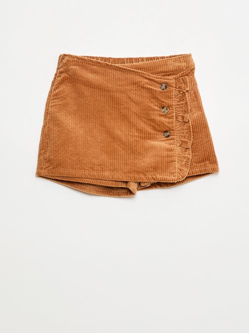 Falda pantalón de pana de algodón - Kiabi