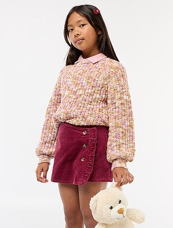 Falda pantalón de pana de algodón