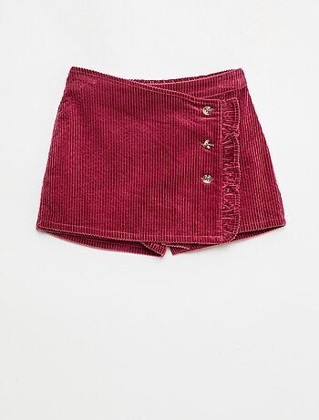 Falda pantalón de pana de algodón