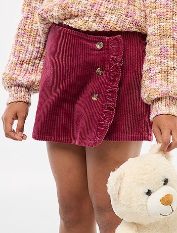 Falda pantalón de pana de algodón