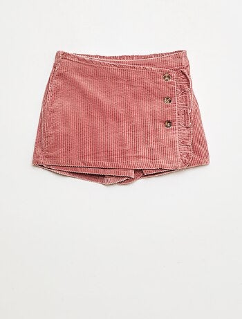 Falda pantalón de pana de algodón