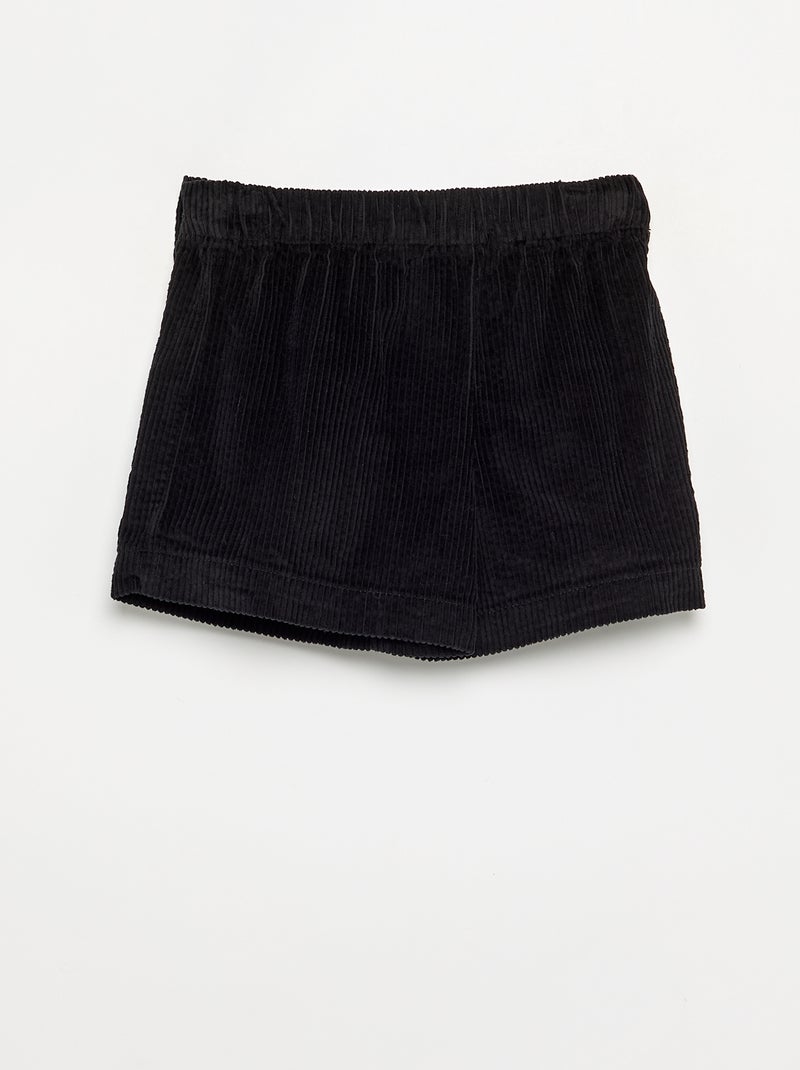 Falda pantalón de pana Negro - Kiabi