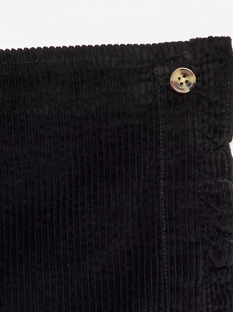 Falda pantalón de pana Negro - Kiabi