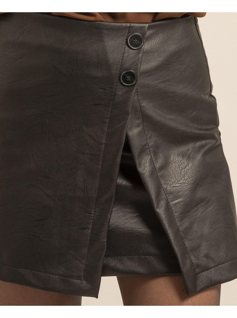 Falda pantalón de polipiel XAVERY Negro - Kiabi