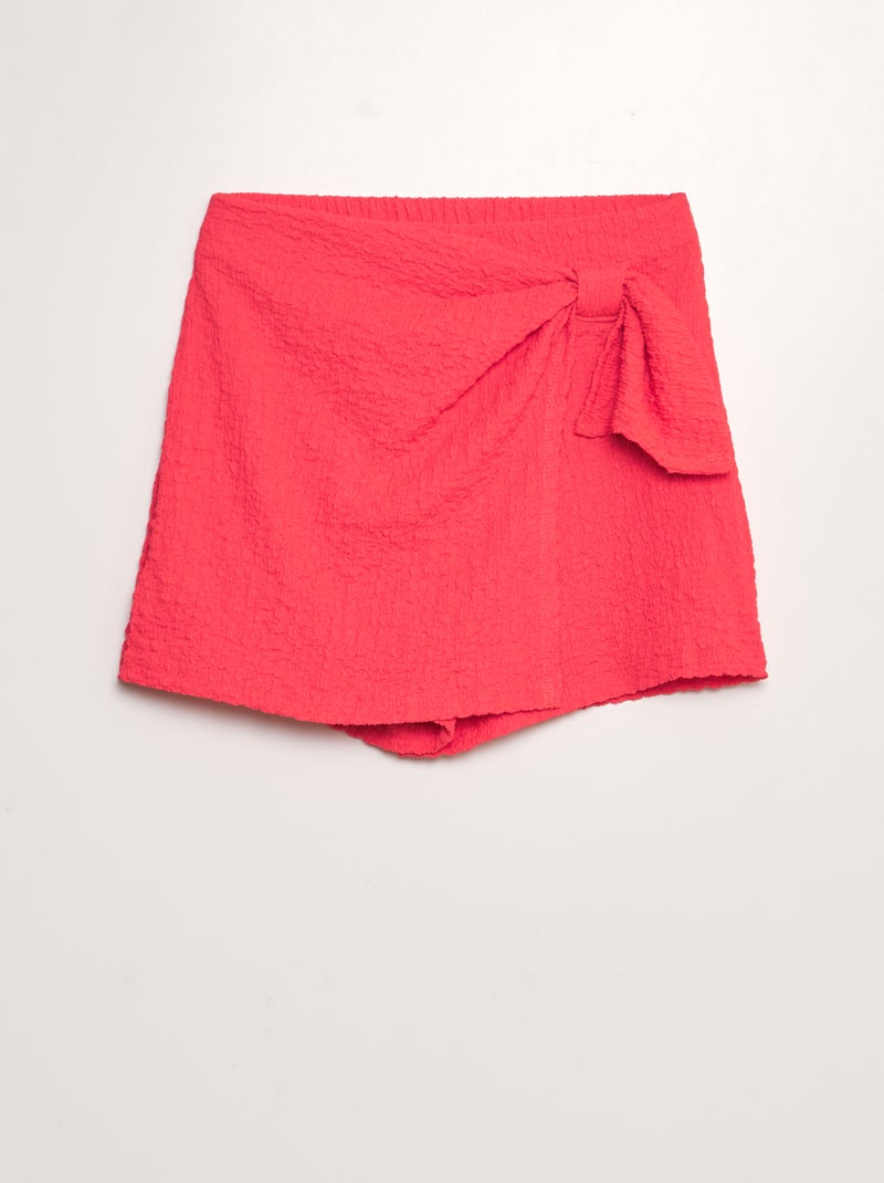 Falda pantalón de punto gofrado ROSA - Kiabi