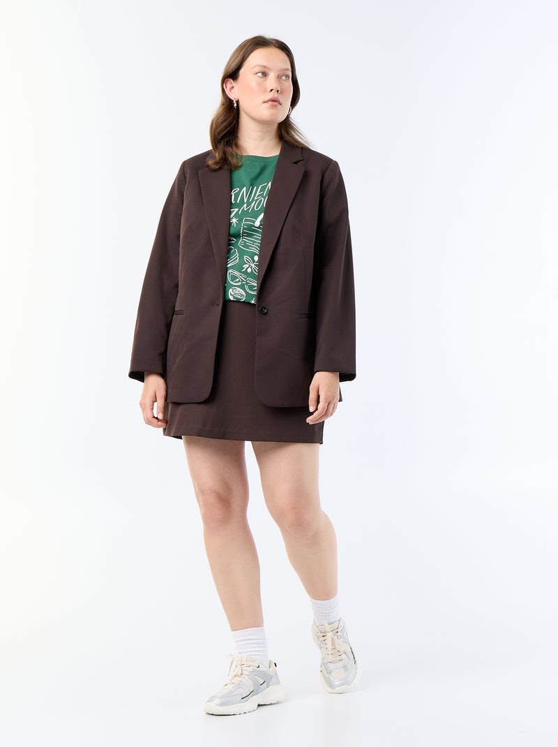 Falda pantalón de punto grueso Marron - Kiabi