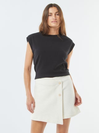 Falda pantalón de punto texturizado