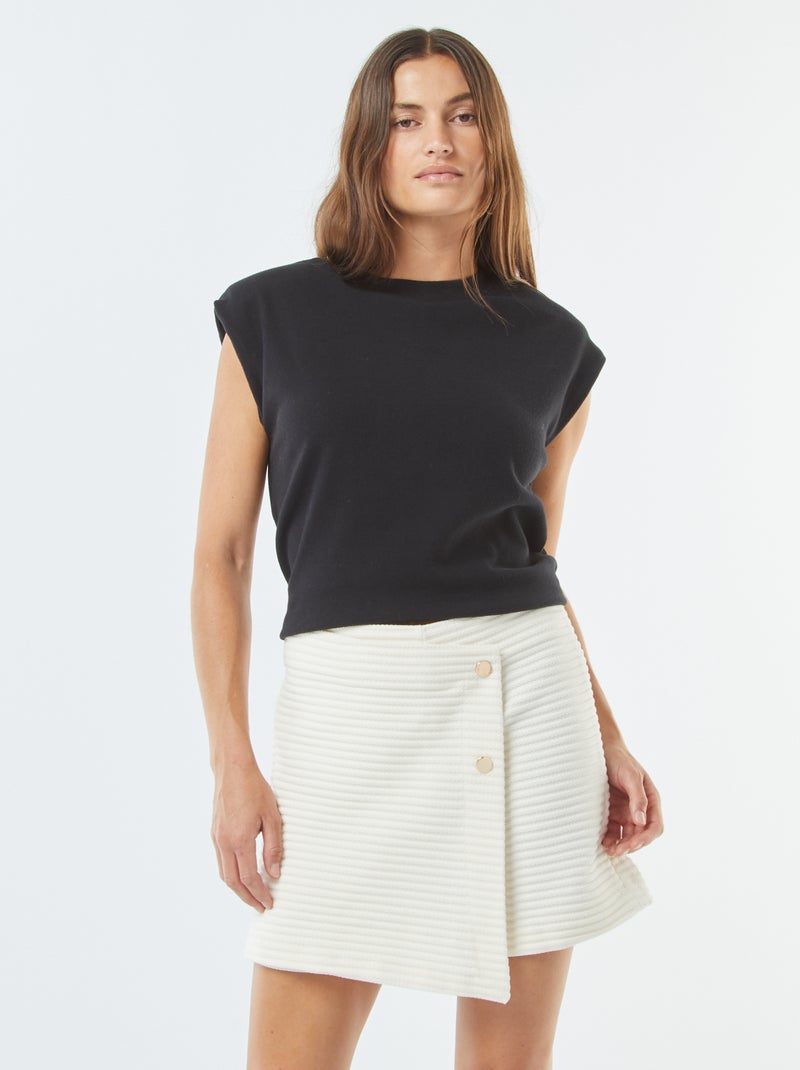 Falda pantalón de punto texturizado Beige - Kiabi
