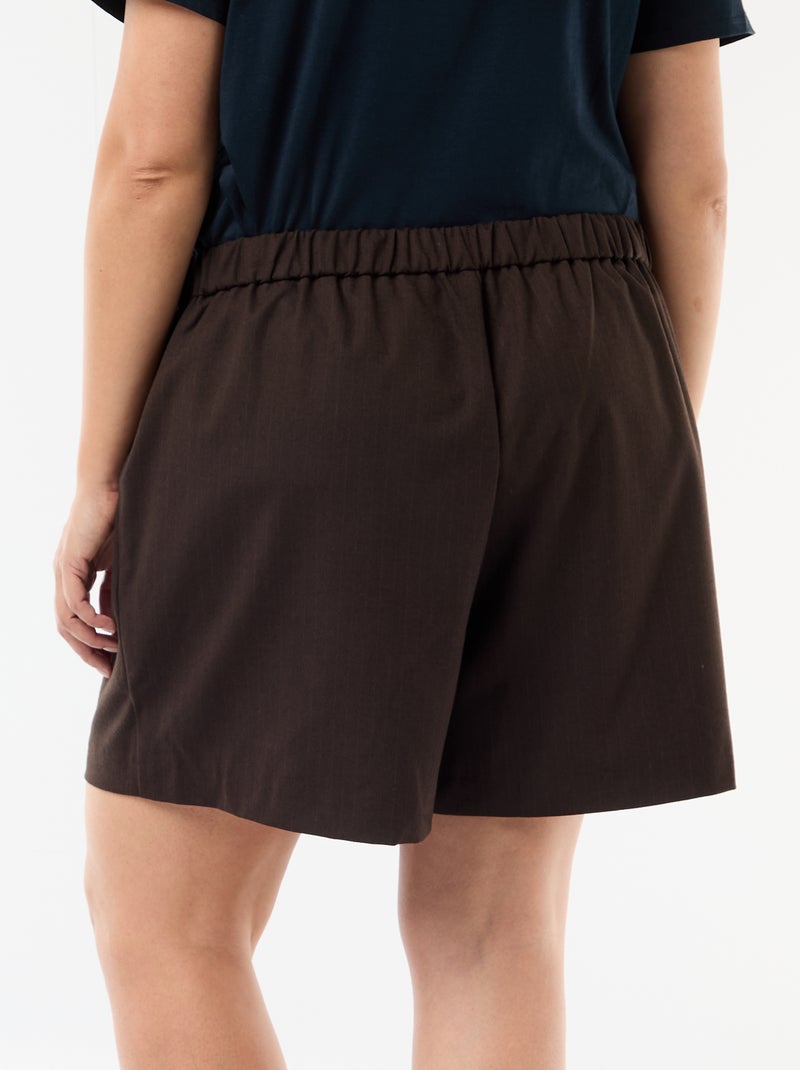 Falda pantalón de rayas finas Marron - Kiabi