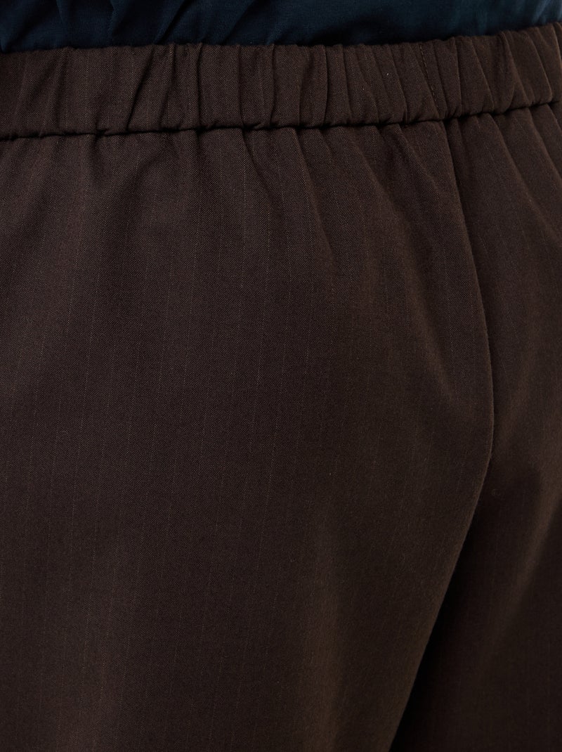 Falda pantalón de rayas finas Marron - Kiabi