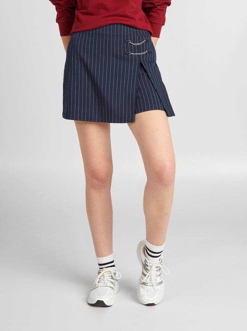 Falda pantalón de rayas NEGRO - Kiabi