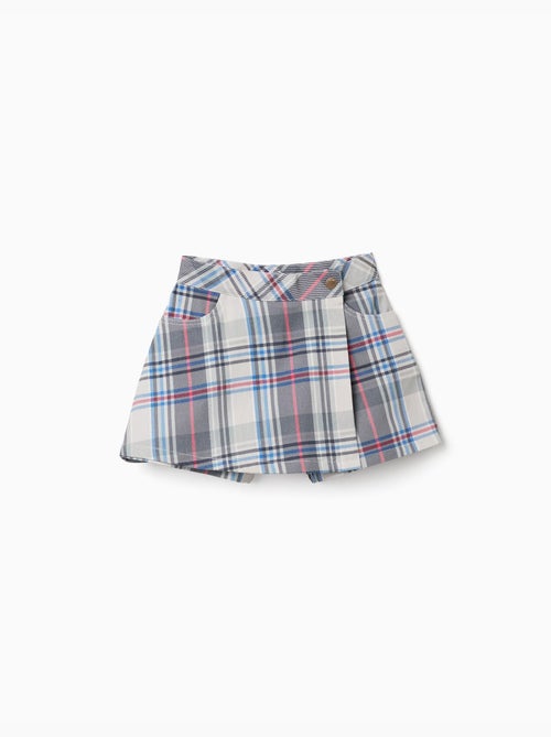 Falda pantalón de sarga con estampado de cuadros - Kiabi Falda pantalón de sarga con estampado de cuadros - Kiabi