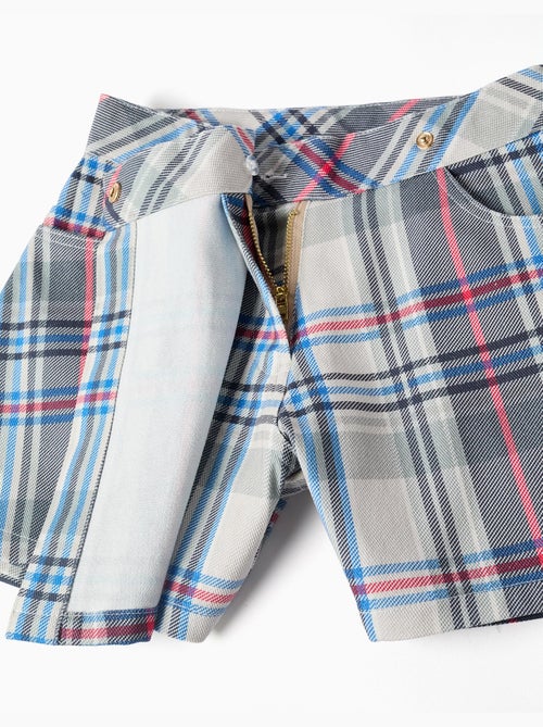 Falda pantalón de sarga con estampado de cuadros - Kiabi Falda pantalón de sarga con estampado de cuadros - Kiabi