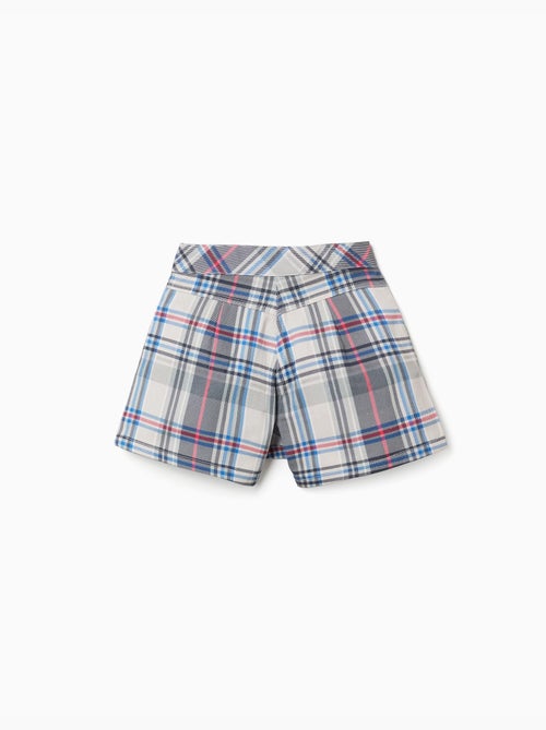 Falda pantalón de sarga con estampado de cuadros - Kiabi Falda pantalón de sarga con estampado de cuadros - Kiabi
