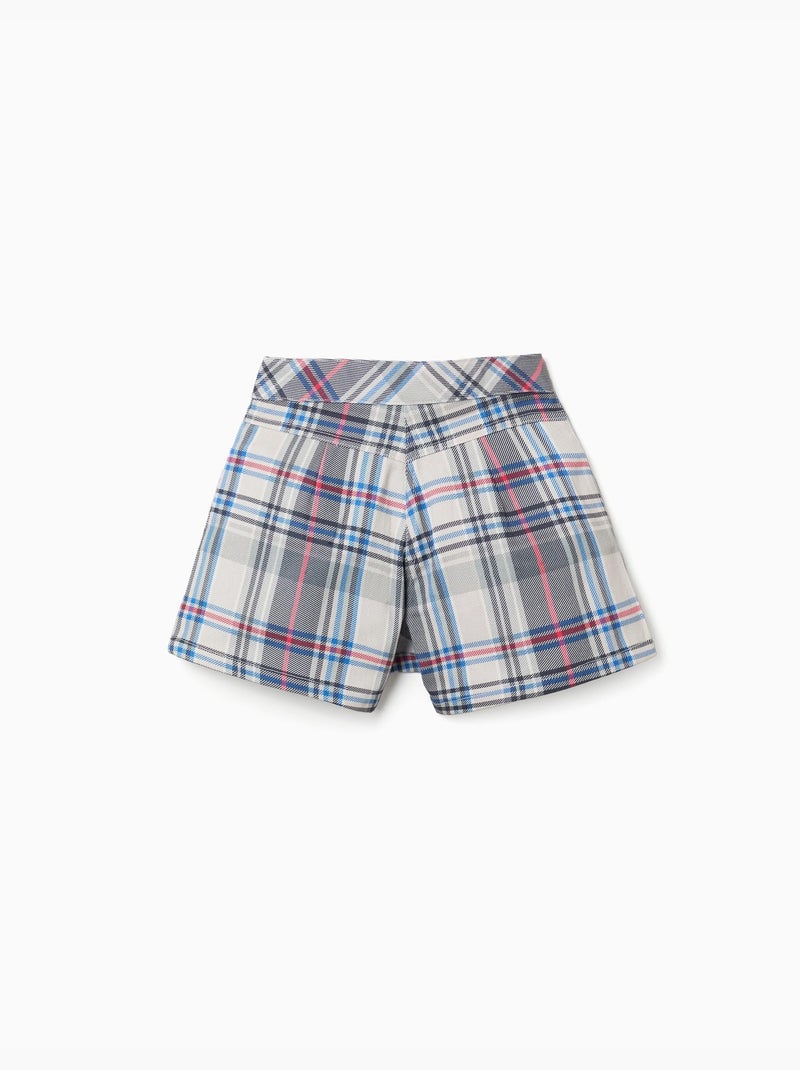 Falda pantalón de sarga con estampado de cuadros Azul Azul - Kiabi