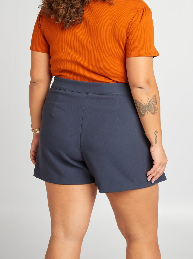 Falda pantalón de tiro alto AZUL - Kiabi