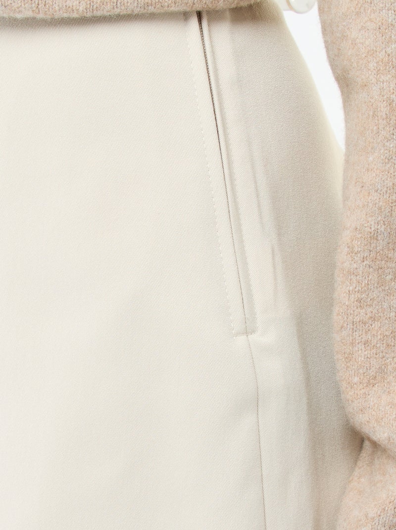 Falda pantalón de tiro alto Beige - Kiabi