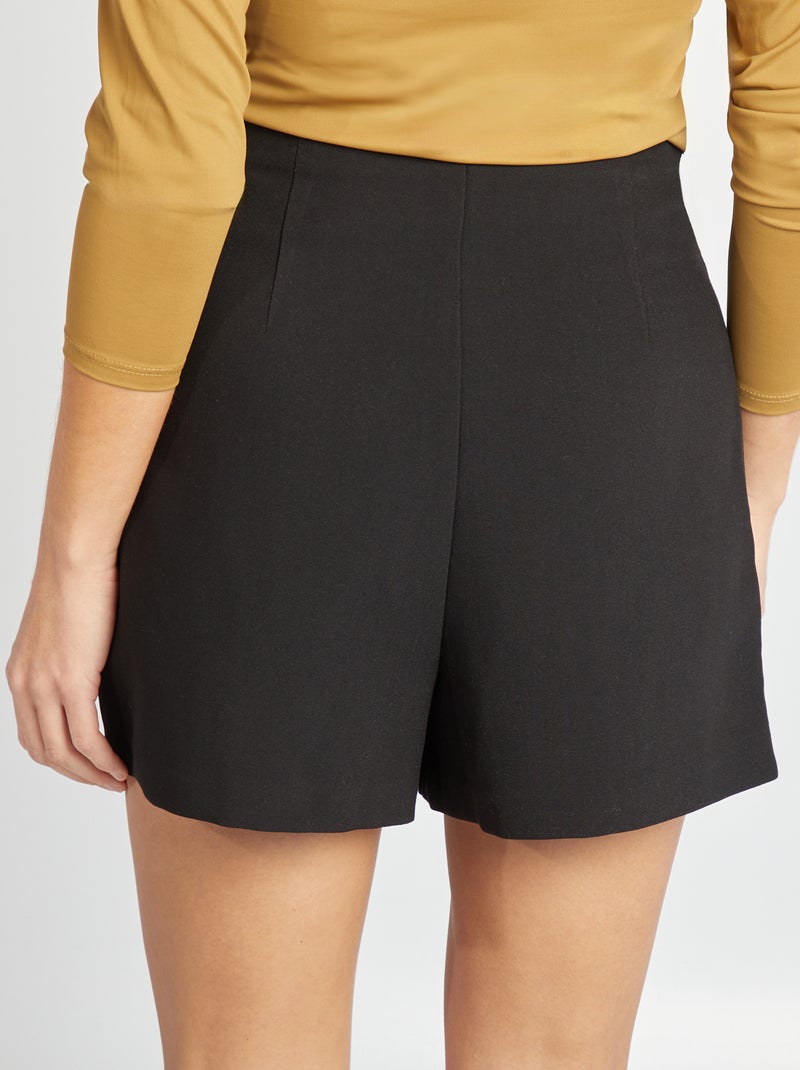 Falda pantalón de tiro alto negro - Kiabi