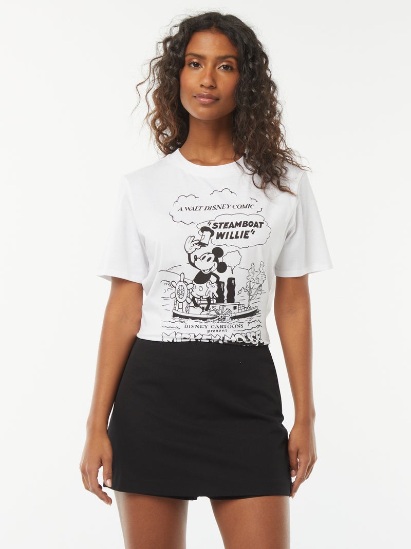 Falda pantalón de tiro alto negro - Kiabi