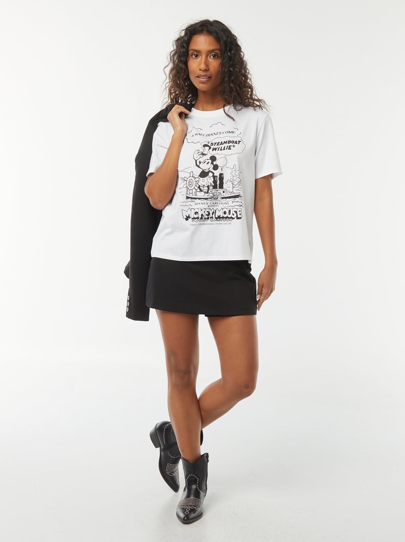 Falda pantalón de tiro alto negro - Kiabi