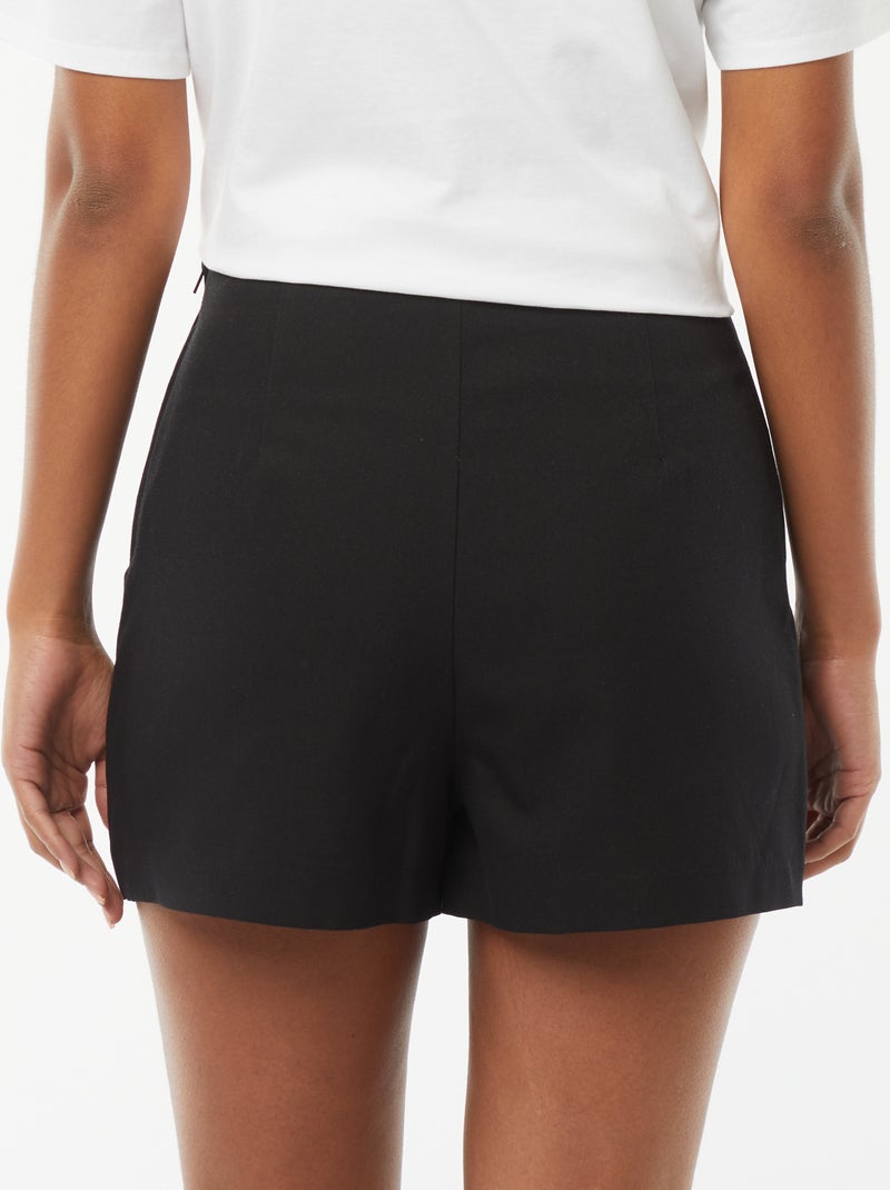 Falda pantalón de tiro alto negro - Kiabi