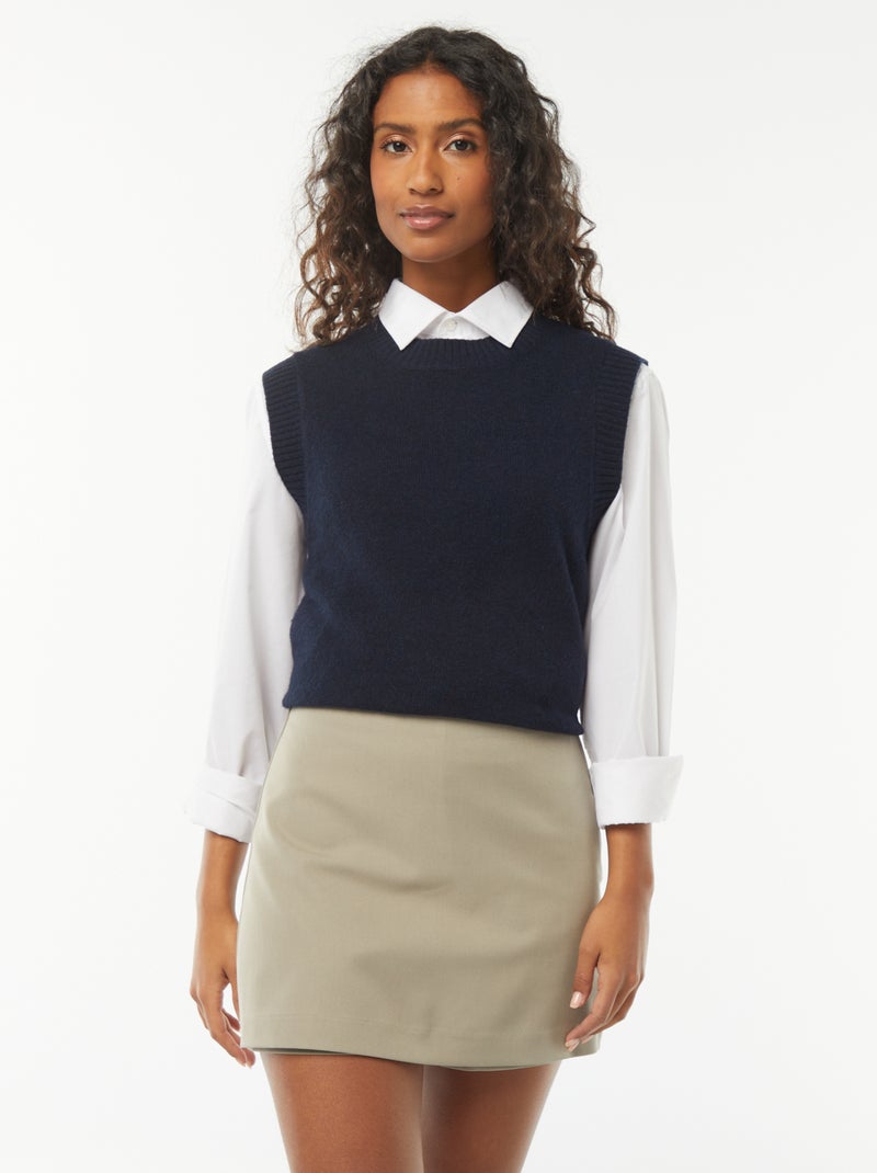 Falda pantalón de tiro alto Verde - Kiabi