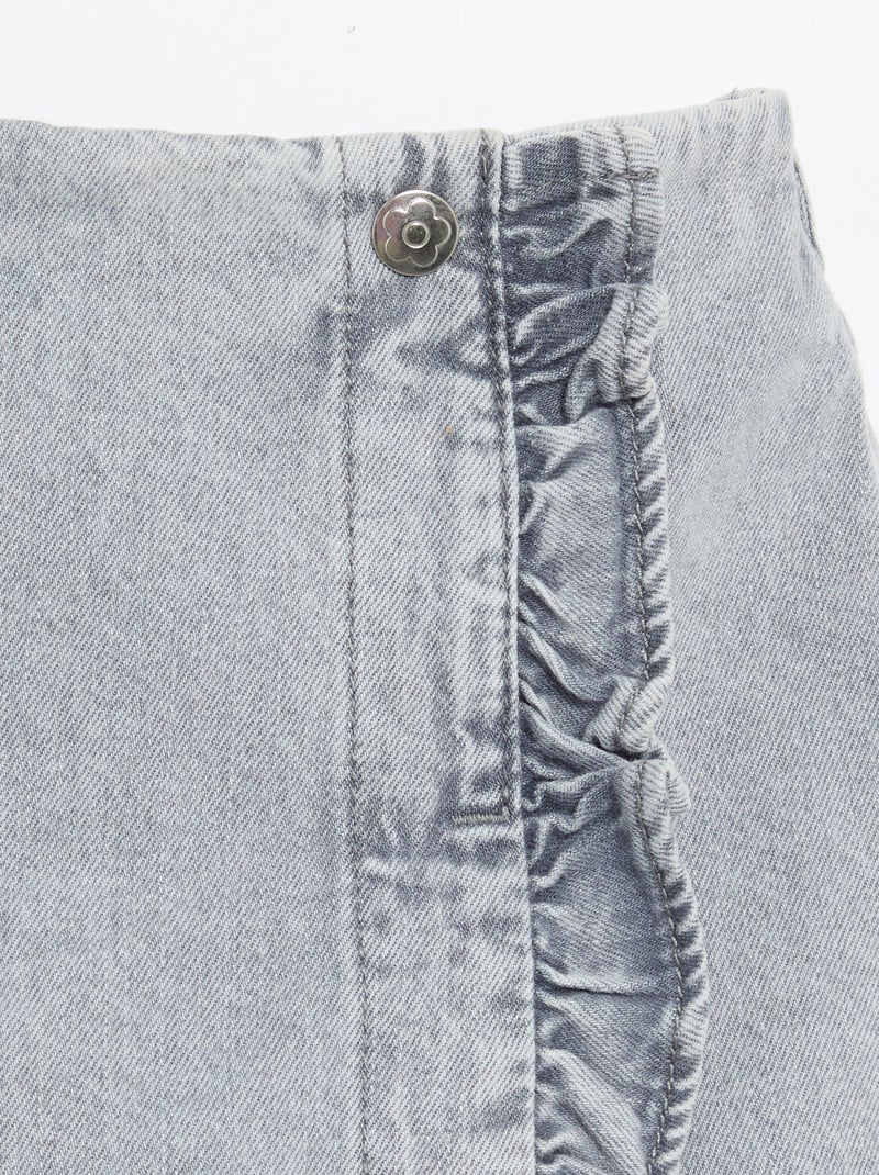 Falda pantalón de vaquero Gris - Kiabi