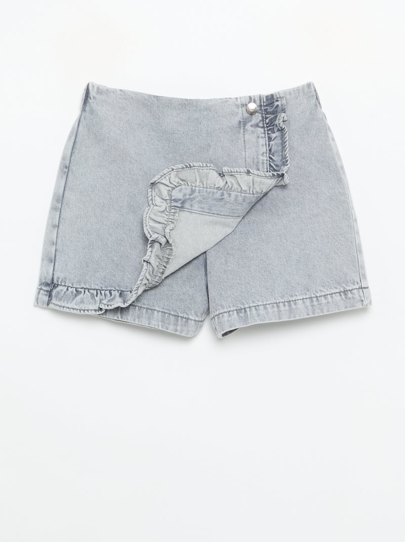 Falda pantalón de vaquero Gris - Kiabi