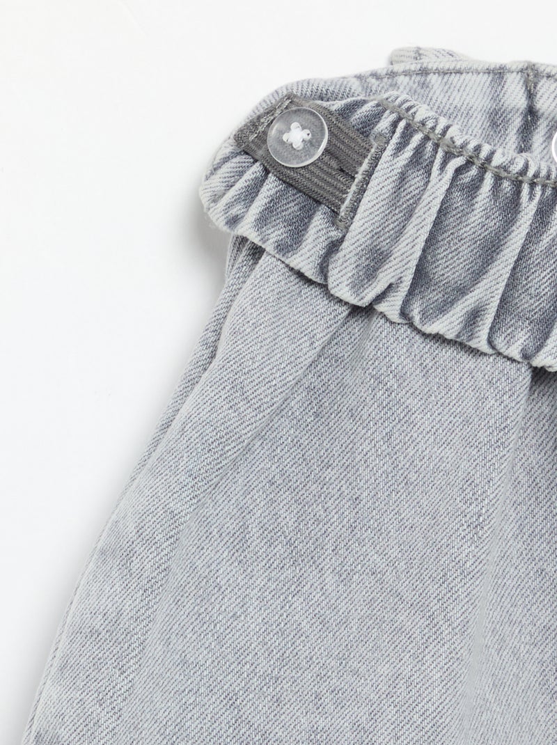 Falda pantalón de vaquero Gris - Kiabi