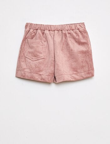 Falda pantalón lisa de antelina