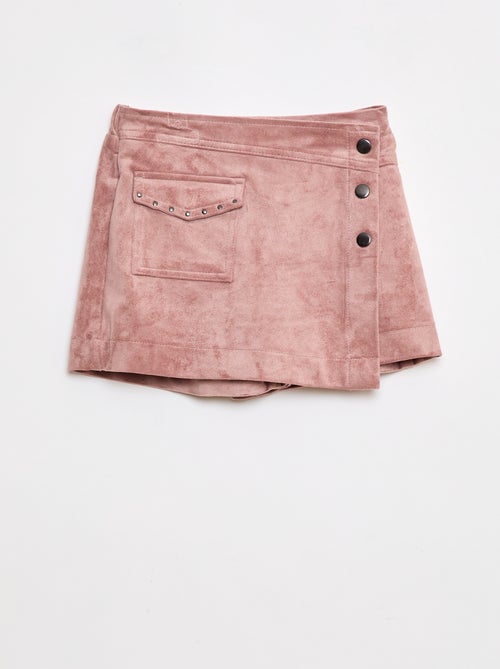 Falda pantalón lisa de antelina - Kiabi