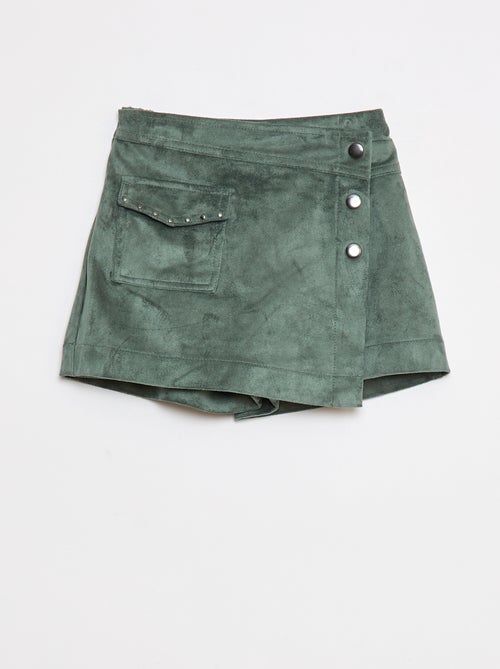 Falda pantalón lisa de antelina - Kiabi