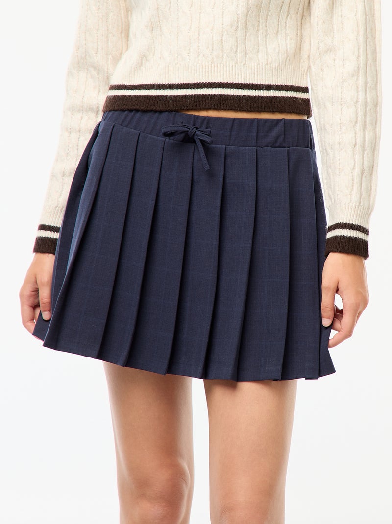 Falda pantalón plisada Azul - Kiabi