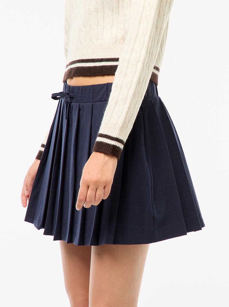 Falda pantalón plisada Azul - Kiabi