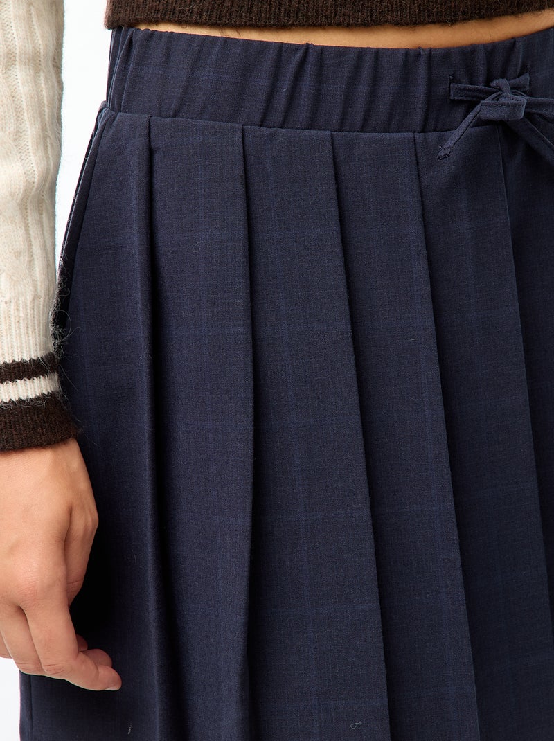 Falda pantalón plisada Azul - Kiabi