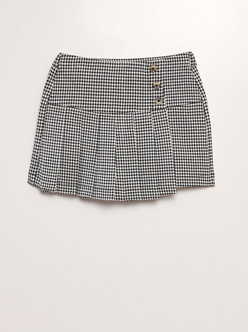 Falda pantalón plisada de punto NEGRO - Kiabi