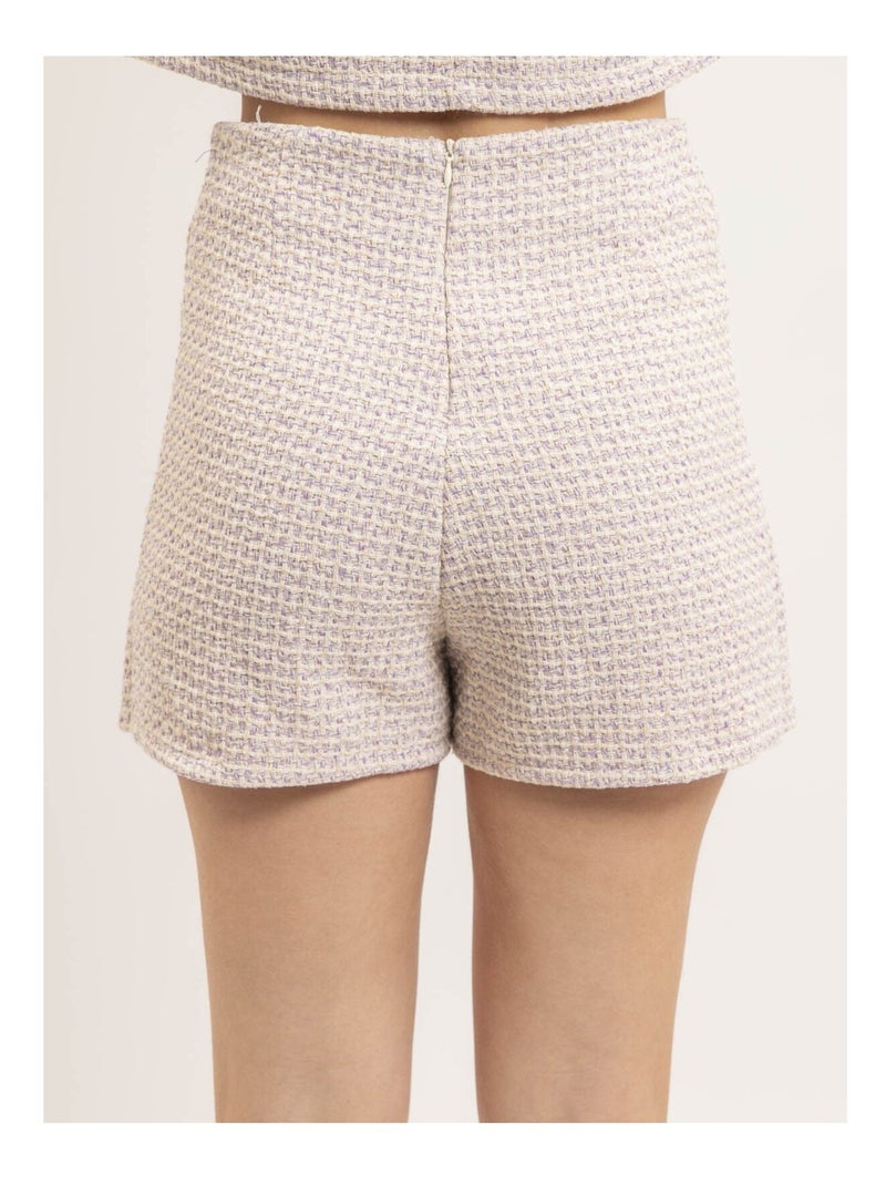Falda pantalón tweed XEVINE Violeta - Kiabi