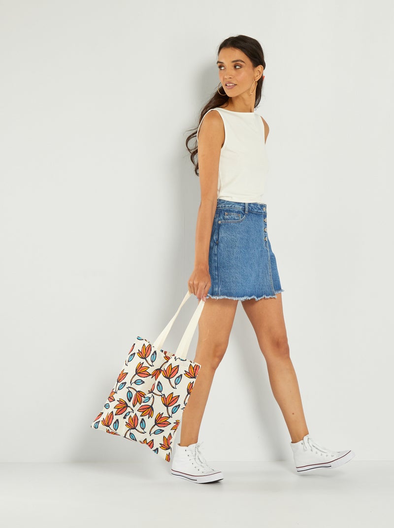 Falda pantalón vaquera AZUL - Kiabi
